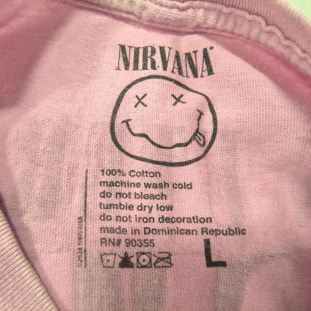 Nirvana In Utero Band Crew Neck Graphic Shirt Adult Mens Size Large L Pink - Picture 3 of 9